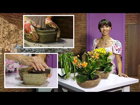 როგორ შევქმნათ საკუთარი ხელით და დაბალი ბიუჯეტით ბეტონის ქოთნები - ჯანინის სახელოსნო