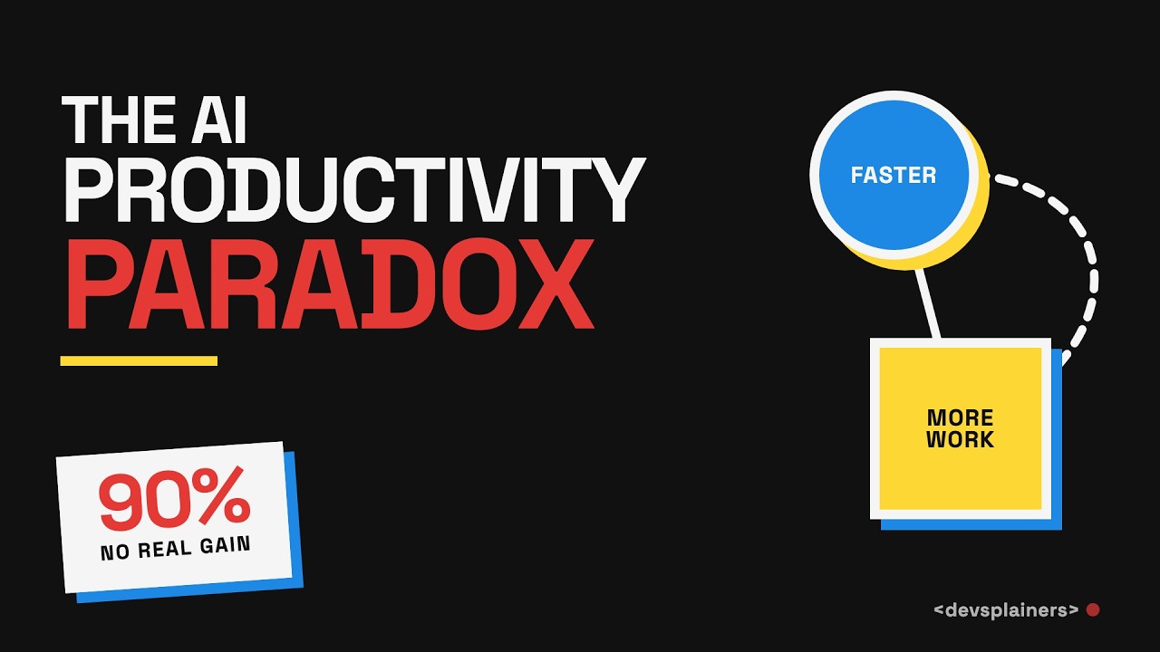Thumbnail for the Devsplainers video: The AI Productivity Paradox: Faster Code, Longer Weeks