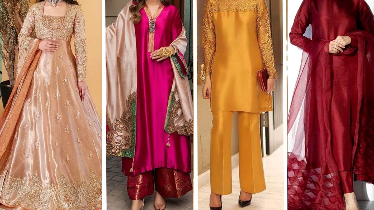 Silk Dress Design 2021-2022 in Pakistan | silk dress design for girl | silk dress suit design