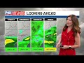 Cooler, less humid early week, rain and heat returns late week
