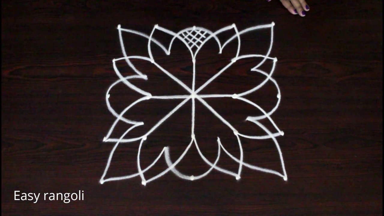 learn to draw kolam designs with 5 dots simple and easy rangoli