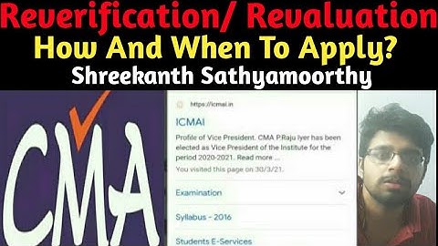 ICMA|How To Apply for Reverification of Results/Revaluation??|Tamil|Shreekanth