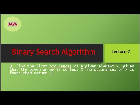 Problem-2 | Binary Search | Lecture-2 | Java | - YouTube