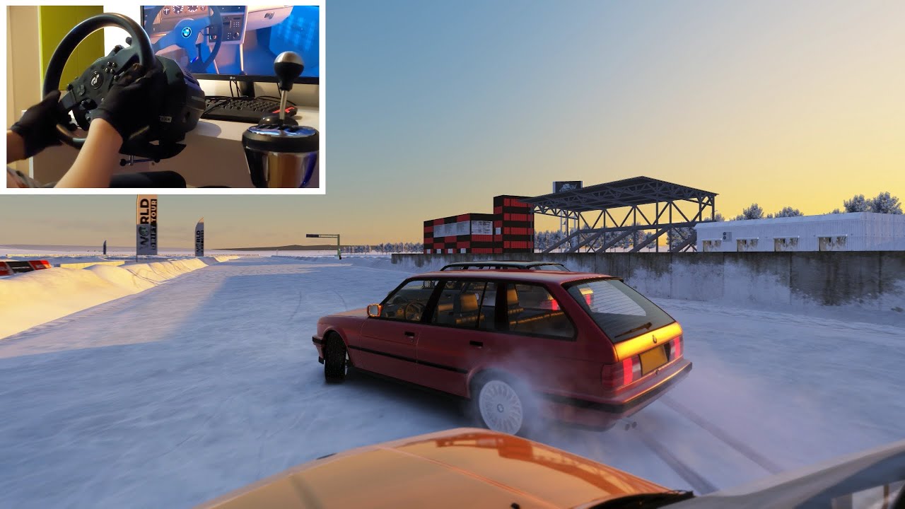 Drifting Bmw E30 In The Snow Assetto Corsa W Steering Wheel Cam