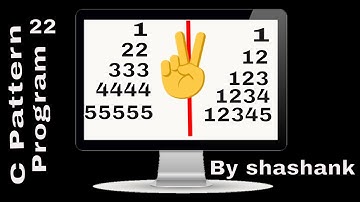 C pattern program (another triangular shape printing)....part-22...In Hindi and English
