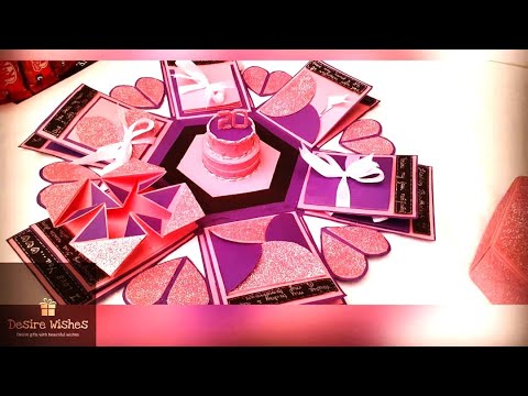 PURPLE AND PINK EXPLOSION BOX || HEXAGONAL BOX || GIFT BOX || GIFT ...