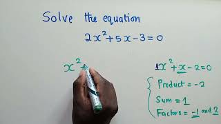 Solve quadratic equation by factorisation