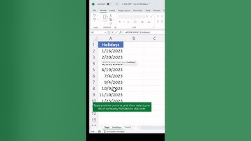 Get a list of workdays in Excel