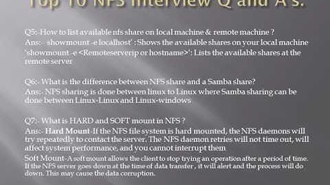 Top 10 NFS Interview Question and Answers