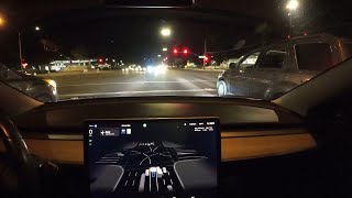 Tesla FSD 12.3.6 drives in the dark