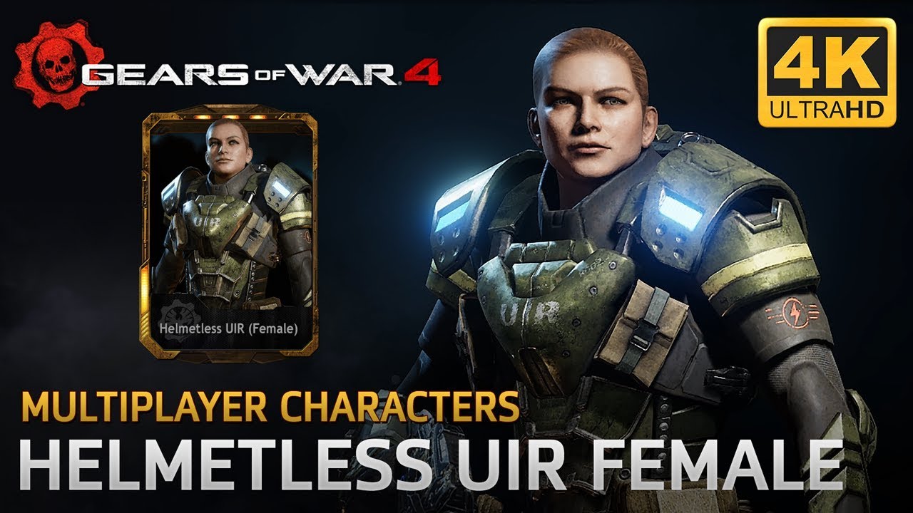 Gears of War 4 - Multiplayer Characters: Helmetless UIR Female - YouTube