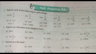 Ex 8A | new learning composite mathematics class7 ex8a | SChand math percentage and its application screenshot 2