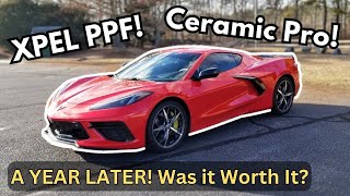 1 Year Review of Ceramic Pro 9H Coating and XPEL PPF on the C8 Corvette!  *Honest Review*