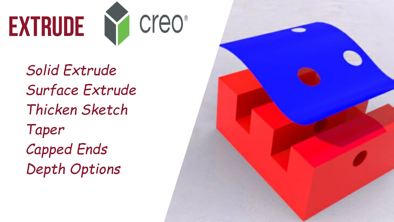 Extrude in Creo | Creo Modelling Tutorials - YouTube