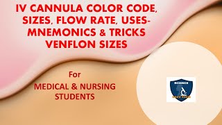 IV cannula color code, sizes, flow rate, uses-Mnemonics & tricks | venflon sizes | science easy tech