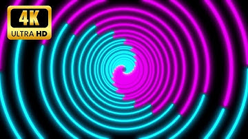 Neon Circle background with LED Fluorescent tunnel looped animation 4k | No Copyright #freedownload