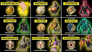 Evolution of Medallions of Mythic Bosses in Fortnite (Chapter 5 Season 1  Chapter 5 Season 3)