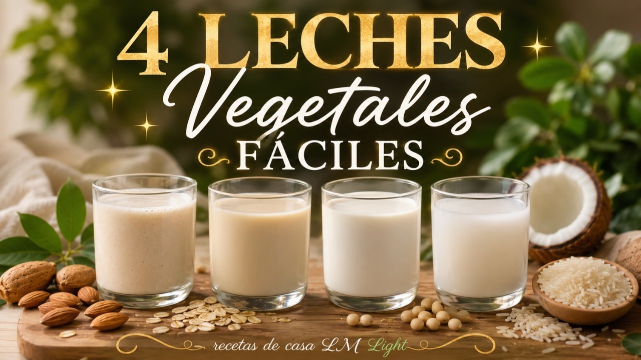 4 LECHES VEGETALES CASERAS 🥛 | Recetas Fáciles, Saludables y Sin Conservantes