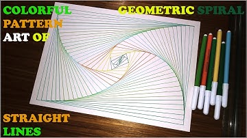 HOW TO DRAW COLORFUL GEOMETRIC SPIRAL PATTERN | ART OF STRAIGHT LINES