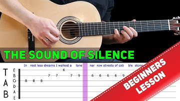 THE SOUND OF SILENCE | Easy guitar melody lesson for beginners (with tabs) - Simon & Garfunkel
