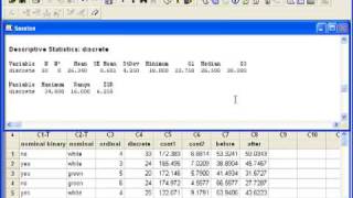 04 Numerical Summaries for Discrete and Continuous Variables in Minitab