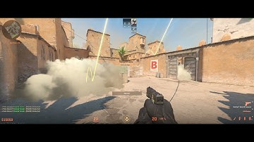 CS2 Dust2 B-Site Window, Door, Platform Smoke from one spot