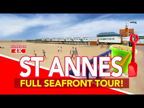 LYTHAM ST ANNES | Walking Tour of the seafront in Lytham St Annes near Blackpool England | 4K Walk
