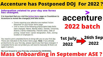 Accenture Mass onboarding in September | Accenture Postponed the date of joining to September 2022.