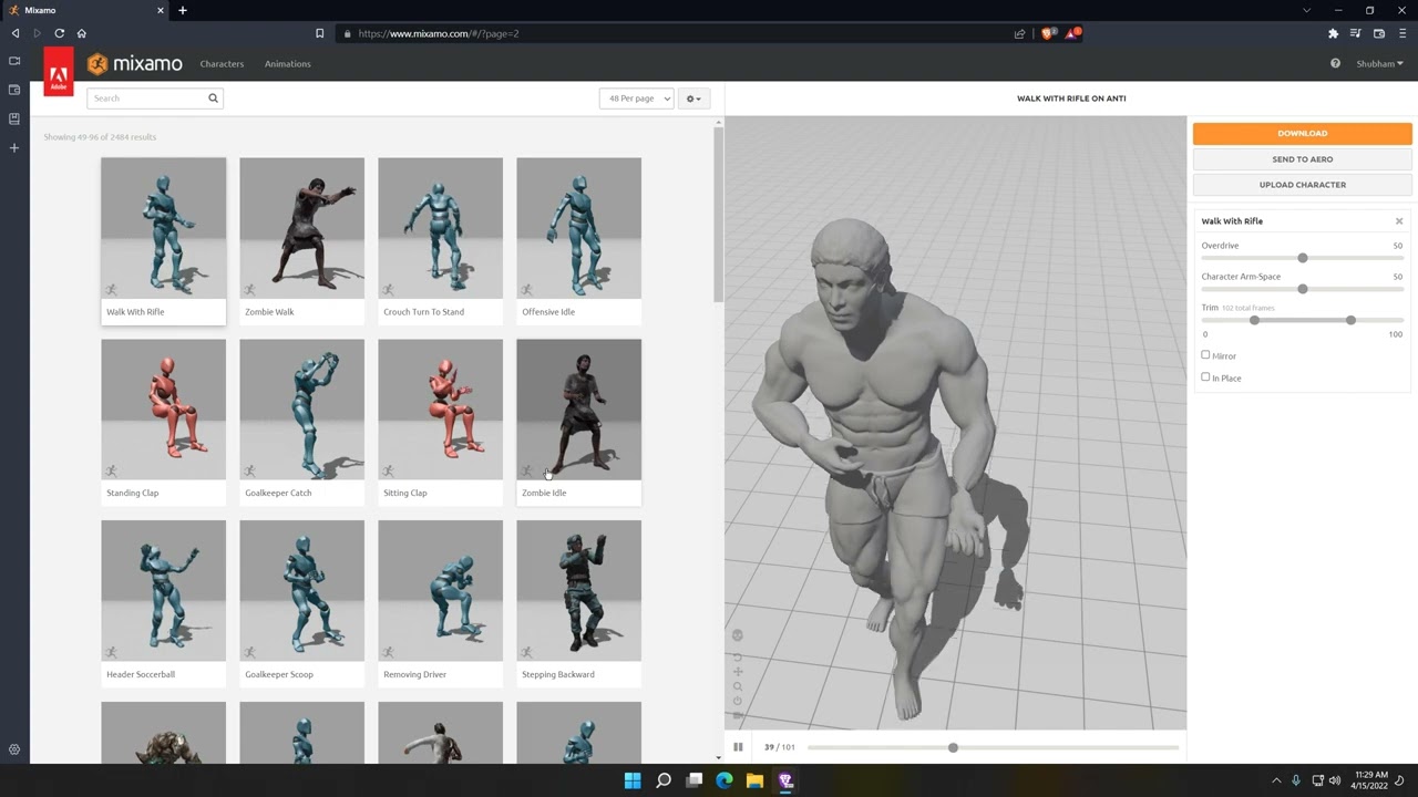 best way to animate zbrush character