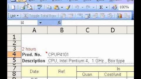 Microsoft Office Excel 2003 Create a new blank workbook