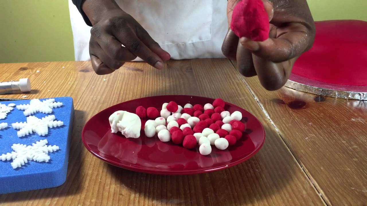 How to decorate a fruit cake with fondant decorations YouTube