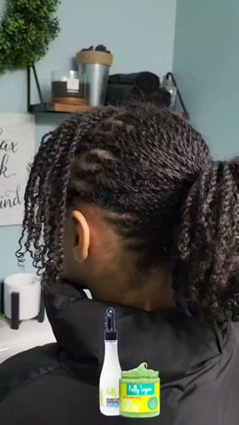 Mini twists on natural hair. My favorite protective style! #microtwists