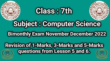 PSEB class 7th Lesson 5, 6 revision | Paper pattern | Computer science | English medium | 2022-23
