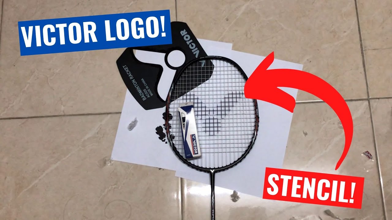 Applying STENCIL INK for badminton racket! || Victor Logo