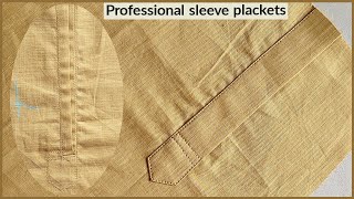 sew a professional sleeve plackets easy method || professional sleeve plackets stitching ||