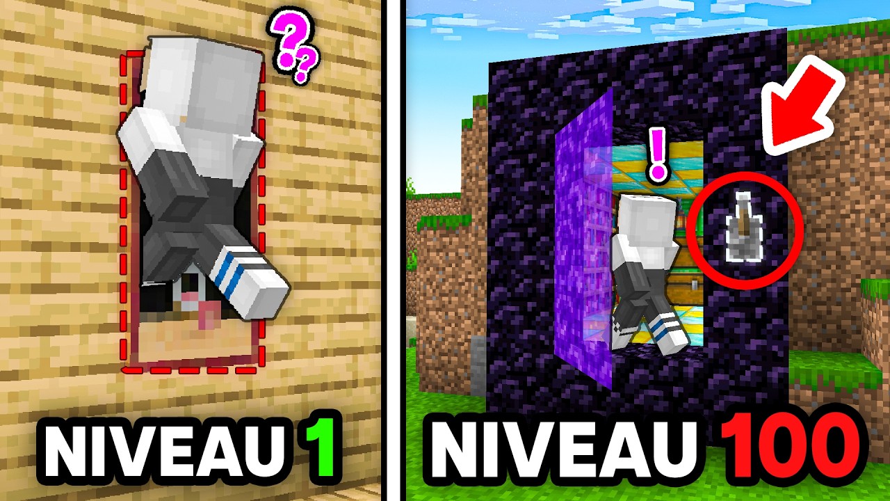 J'ai Testé des Bases SECRÈTES du NIVEAU 1 à 100 sur Minecraft !