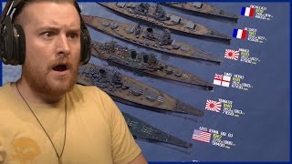 Royal Marine Reacts To Warships Size Comparison (Launch year - Length - Displacement)