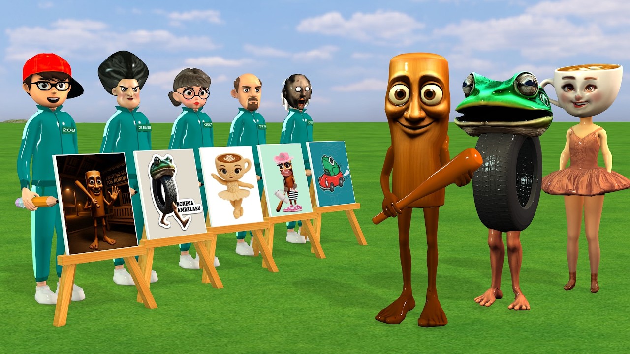 Scary Teacher 3D vs Squid Game Drawing Tung Tung Tung Sahur Brainrot behind The Door