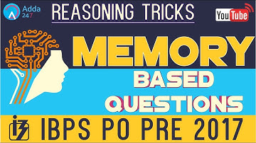 Memory Based Questions Of IBPS PO PRE 2017 | Reasoning |  Online Coaching for SBI IBPS Bank PO