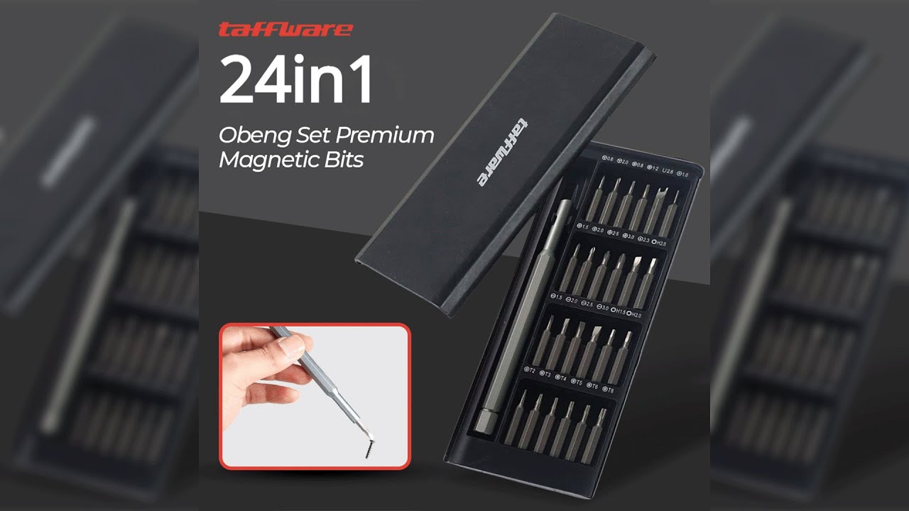 Taffware Obeng Set Premium Precision Screwdriver Magnetic Bits 24in1 ...