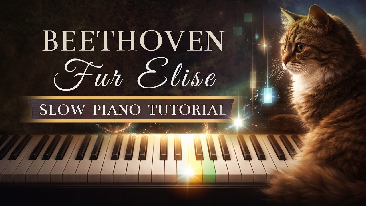 Beethoven – Fur Elise | Slow Piano Tutorial | VitPiano Practice Mode. Performed for study tempo.