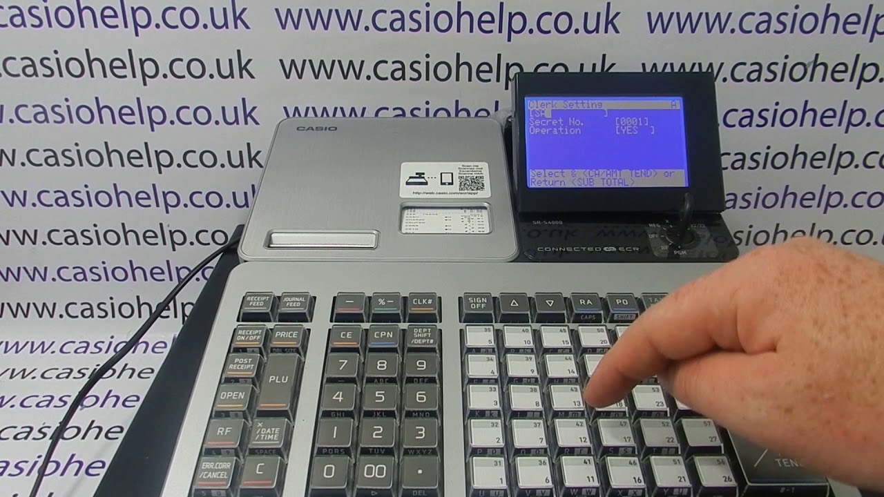 How To Program A Clerk Name Casio SR-S4000 / PCR-T2500 / PCRT2600L