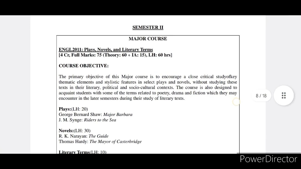 Syllabus for 3-Year Degree / 4-Year Honours in English 2023-24