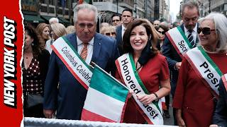 Kathy Hochul Hit With BOOS, Scattered Cheers at NYC Columbus Day Parade