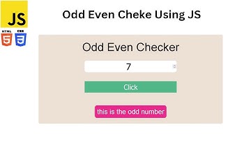 Simple Odd and Even Number Checker using HTML, CSS, and JavaScript || CodeWith Buddha
