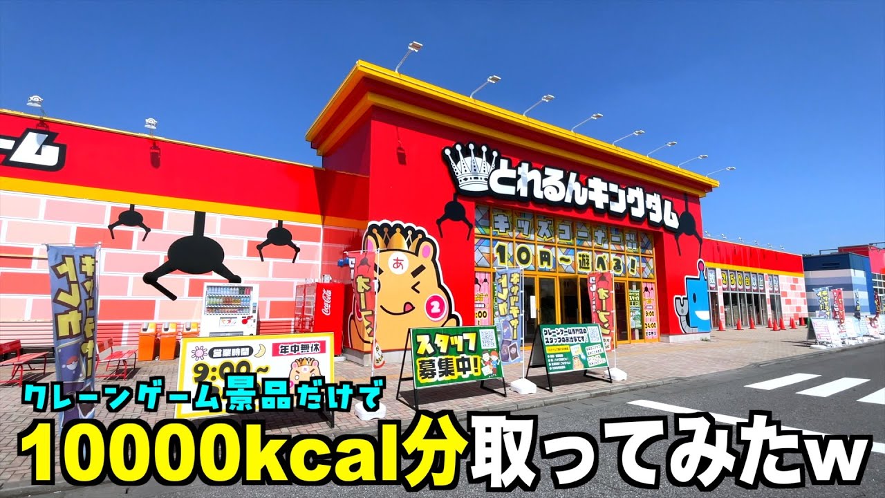 景品だけで10000kcal超えるまで帰れない地獄企画やってみたww【クレーンゲーム／UFOキャッチャー】〜高評価3000達成で企画継続〜