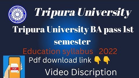 Tripura University BA pass 1st semester Education syllabus 2022