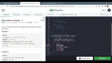 Delete Alternate Nodes of a Linked List Practice