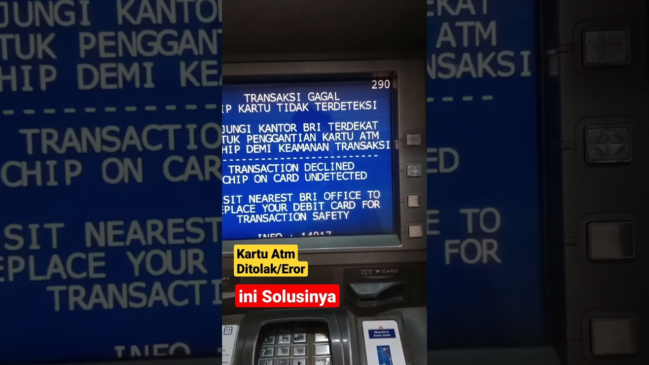 TRANSAKSI GAGAL KARTU ATM BRI DITOLAK INI PENYEBABNYA