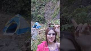 Solo camping and bathing in a waterfall Solo camping and bathing in a waterfall